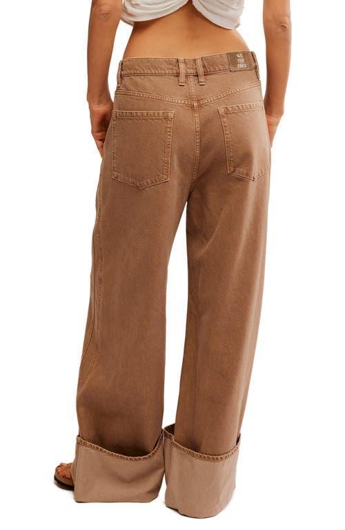 FREE PEOPLE New School Relaxed Straight Leg Cargo Jeans In Tumbleweed Product Image