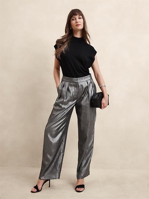 Relaxed Lamé Trouser Product Image