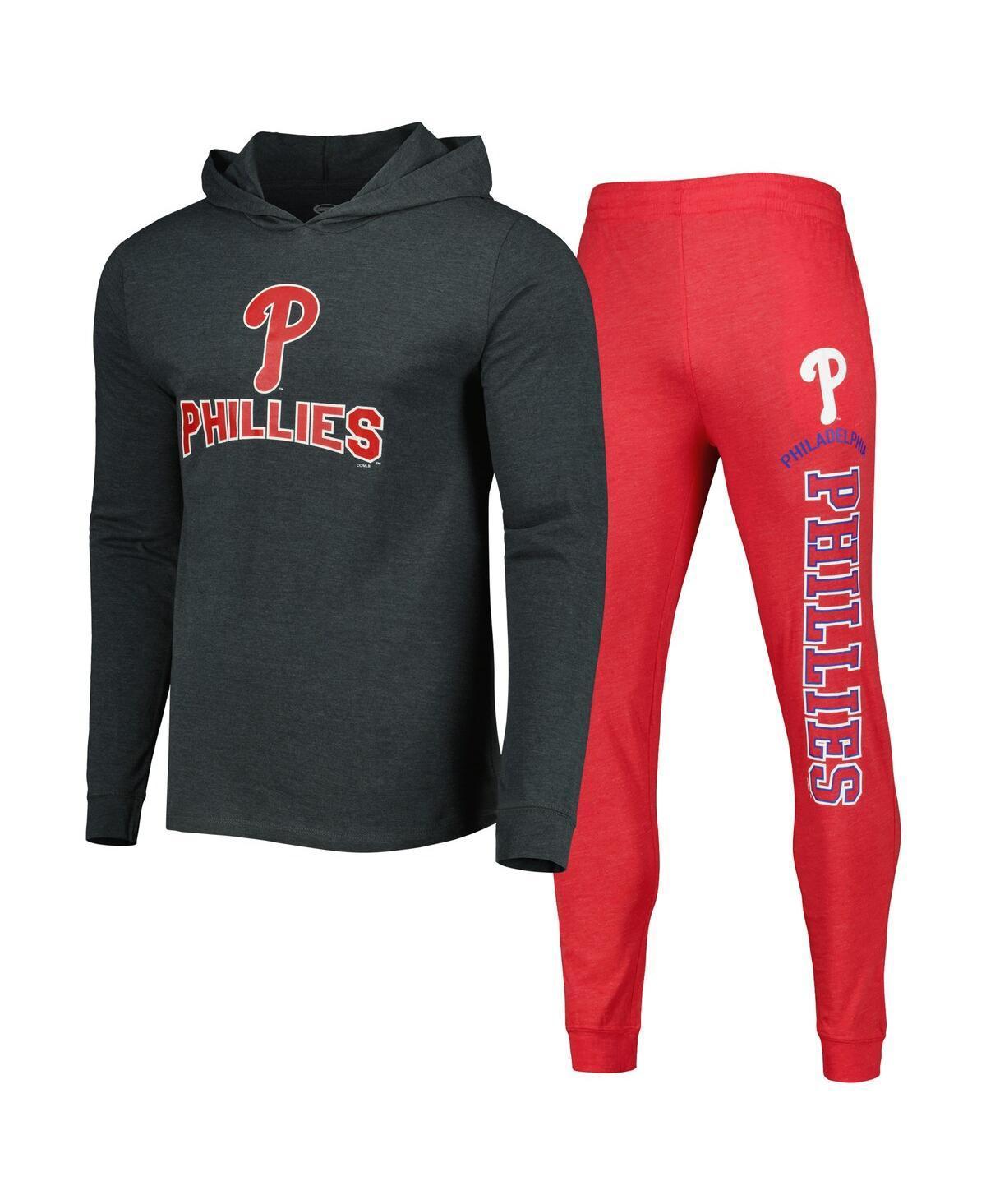 Mens Concepts Sport Heather Red Philadelphia Phillies Meter Pullover Hoodie and Joggers Set - Heather Red Product Image