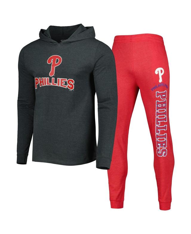 Mens Concepts Sport Heather Red Philadelphia Phillies Meter Pullover Hoodie and Joggers Set - Heather Red Product Image