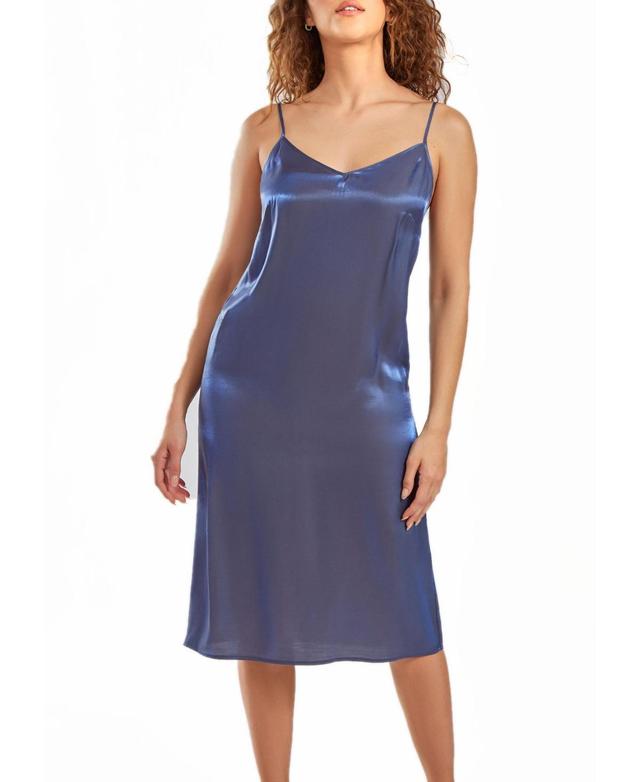 iCollection Skyler Plus Size Irredesant Satin Dress with Adjustable Straps Product Image