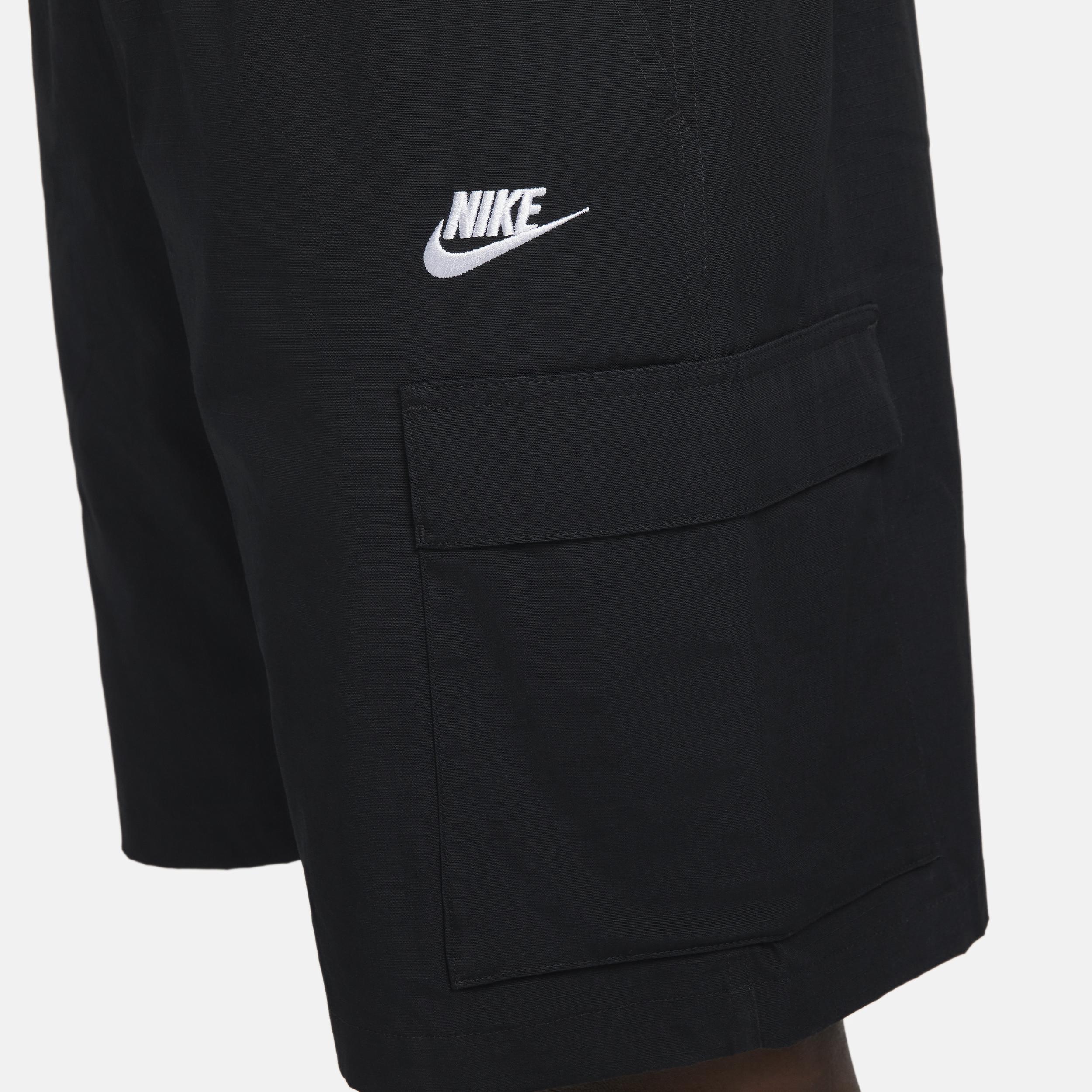 Nike Mens Club Cargo Shorts - Black/White Product Image