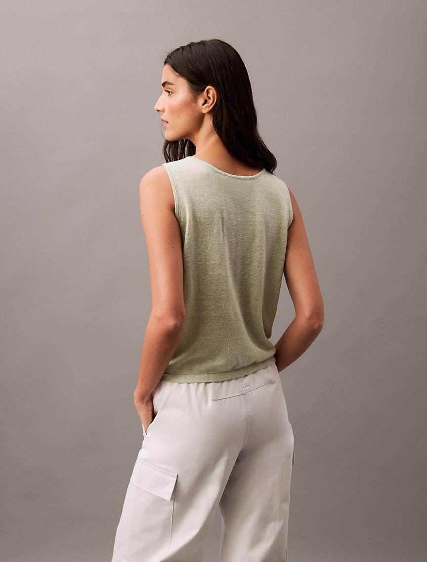 Linen Blend Sweater Tank Top Product Image