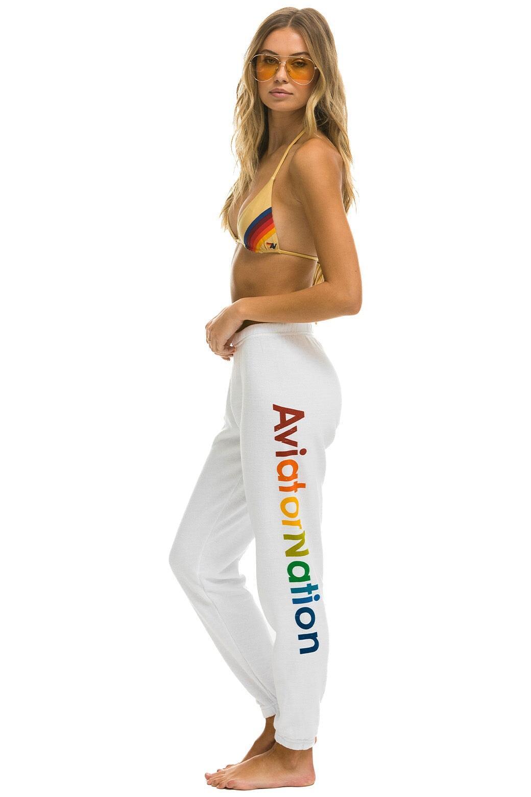 AVIATOR NATION LA JOLLA SWEATPANTS - WHITE Female Product Image