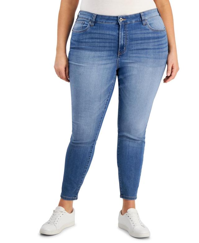 Celebrity Pink Trendy Plus Size Mid Rise Infinite Stretch Dawson Super-Skinny Jeans Product Image