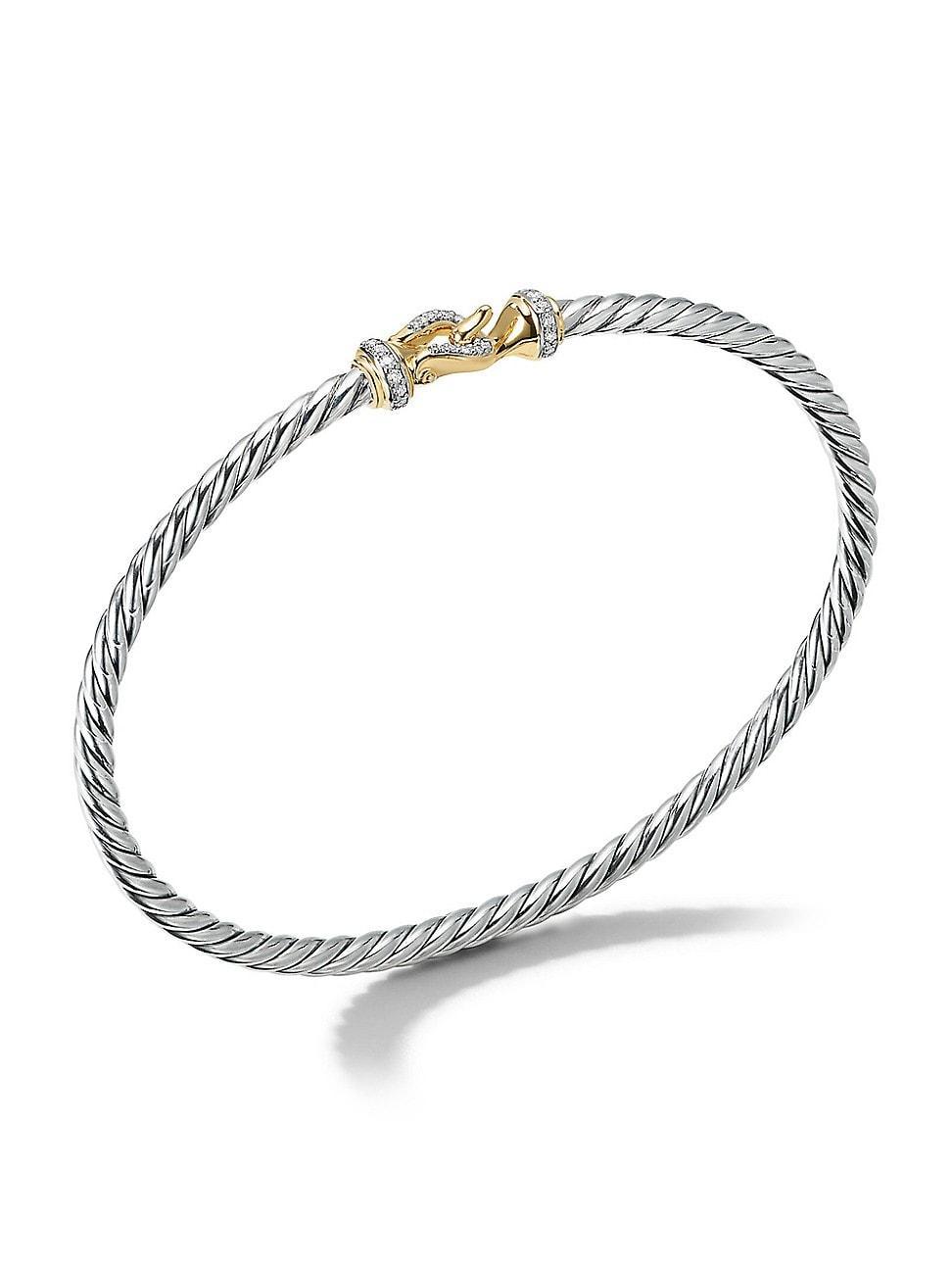 Womens Buckle Bracelet with 18K Yellow Gold and Pav Diamonds Product Image