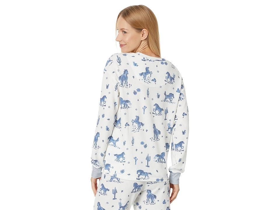 P.J. Salvage Desert Daze Long Sleeve Top (Ivory) Women's Pajama Product Image