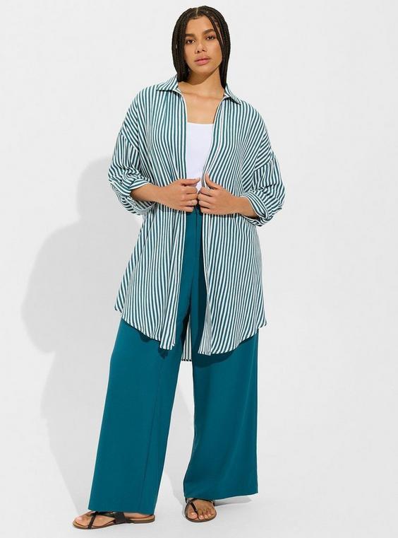 Washable Gauze Open Front Shirt Kimono Product Image