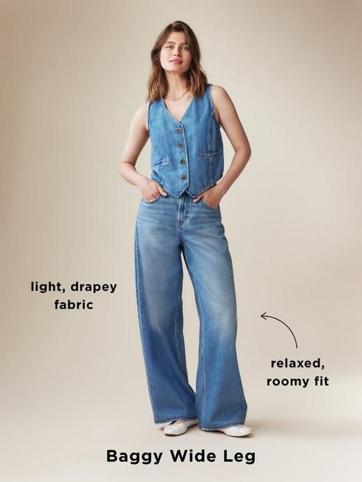 Mid-Rise Baggy Wide-Leg Jeans Product Image