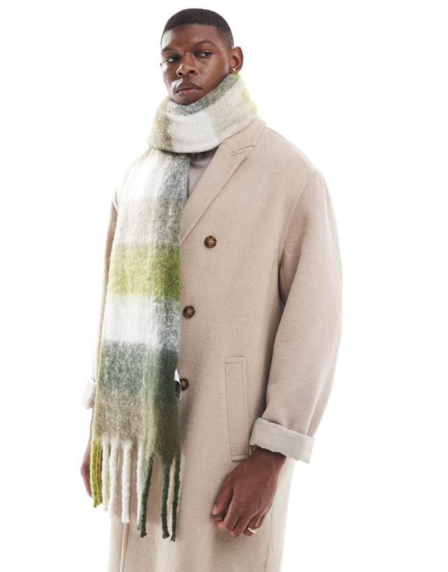 Bershka check scarf in beige Product Image