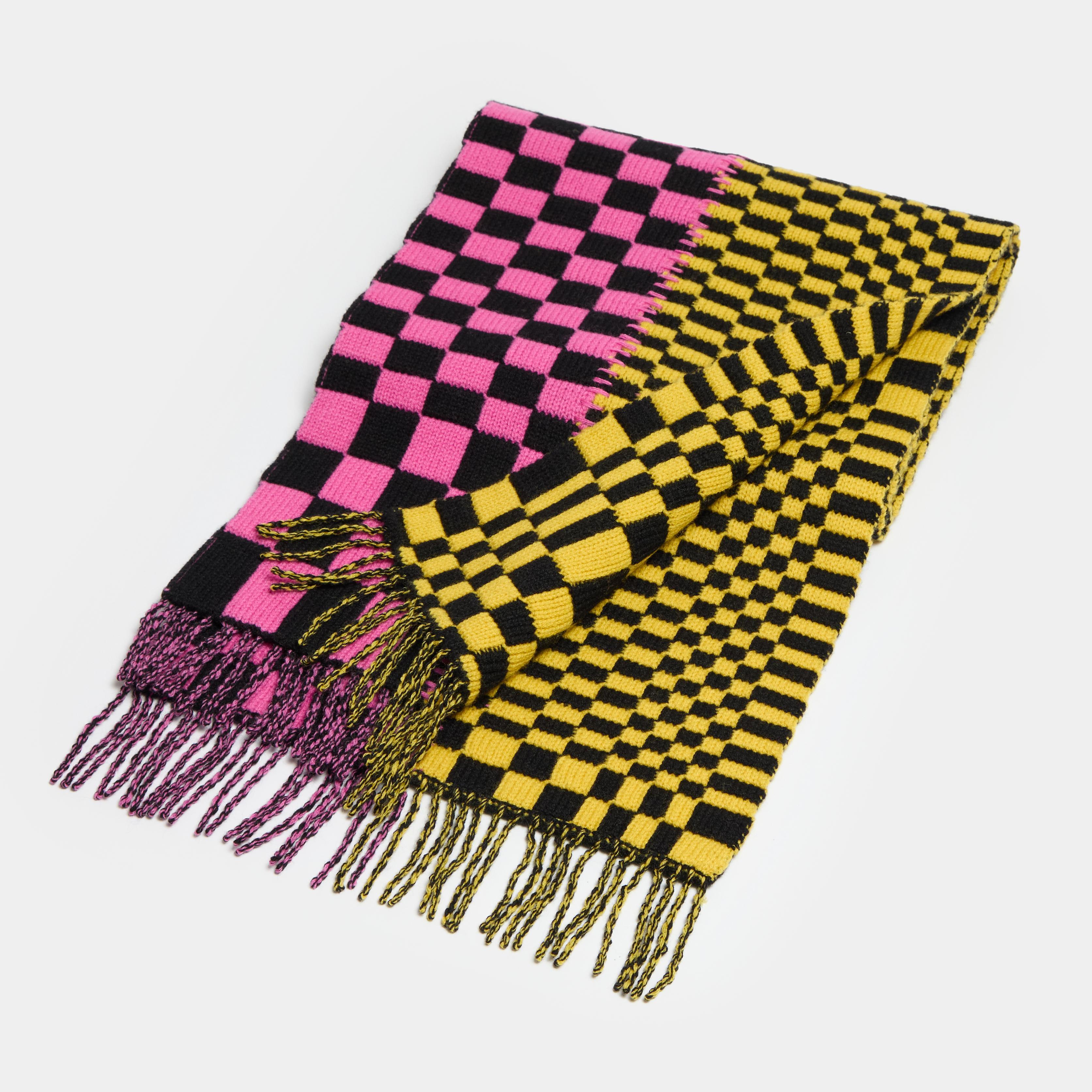 LTD RELEASE DISTORTED CHECK MERINO WOOL SCARF Product Image