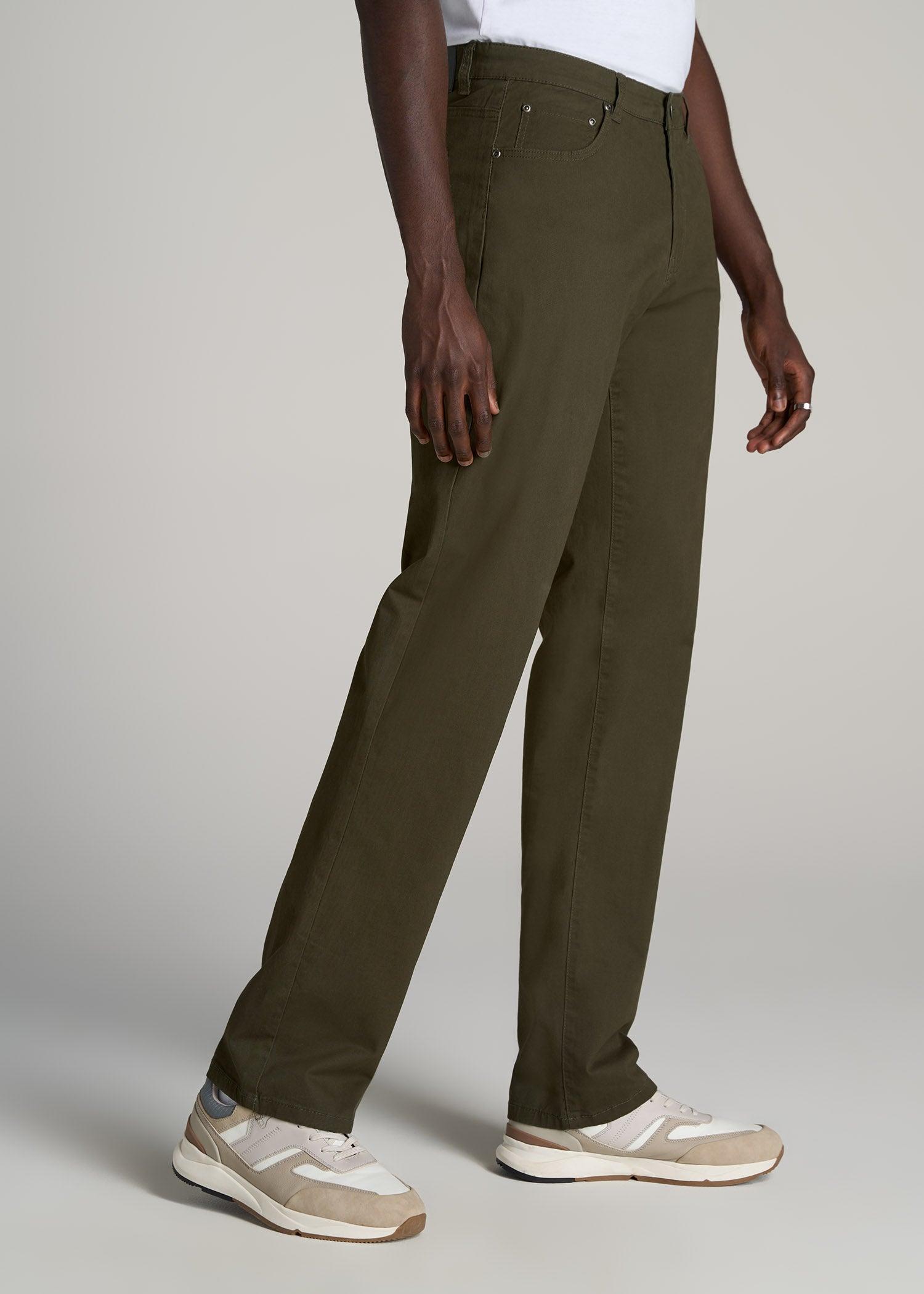 J1 STRAIGHT Leg Five-Pocket Pants for Tall Men in Camo Green Product Image