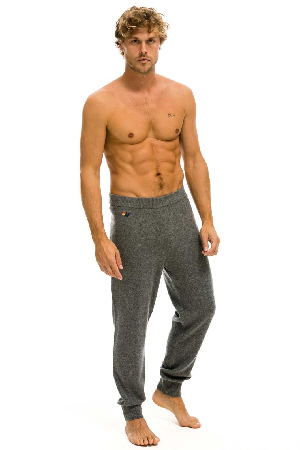 MEN'S BOLT CASHMERE LIGHT SWEATER PANT	- DEEP HEATHER // BLACK BOLT Male Product Image