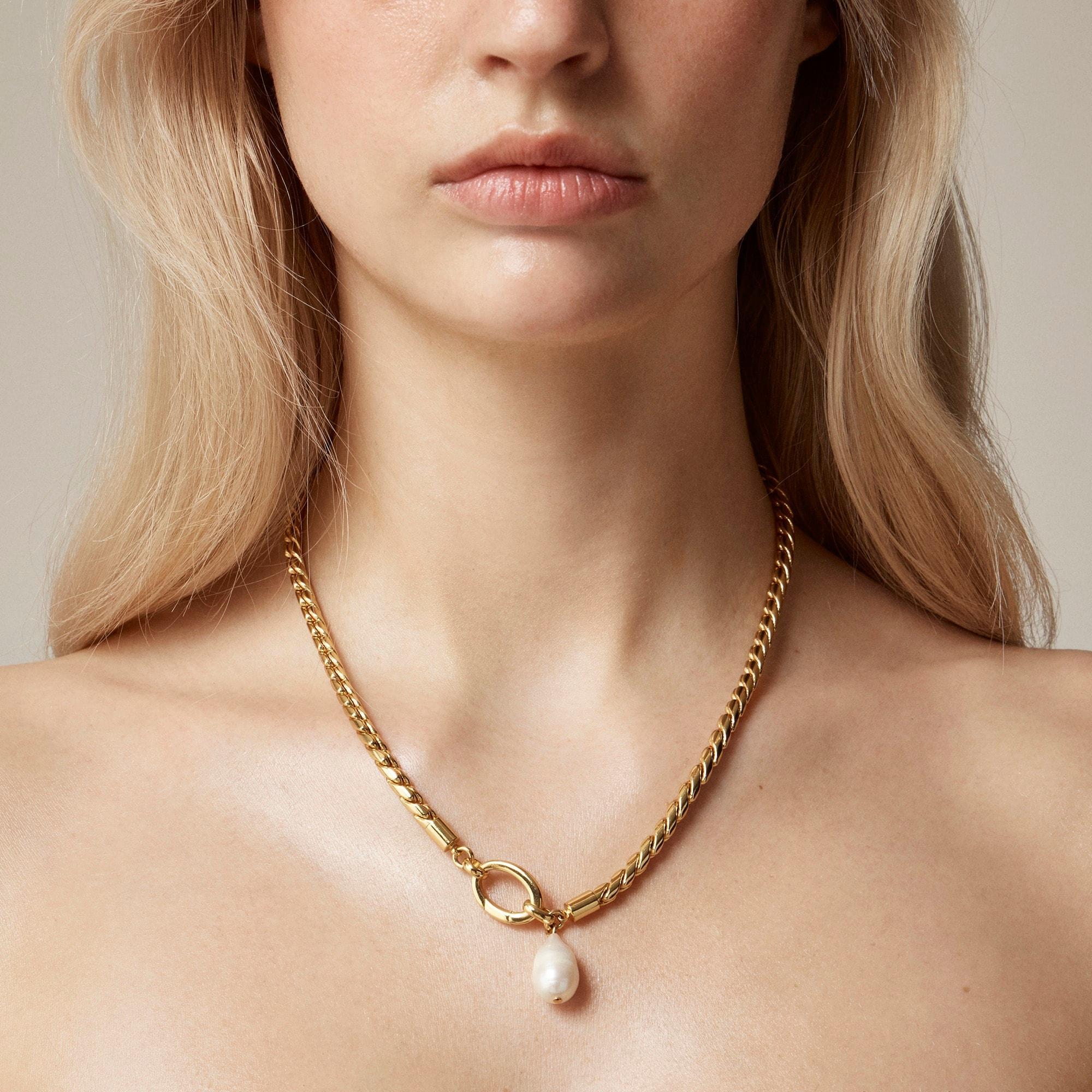 Rope chain freshwater pearl necklace Product Image