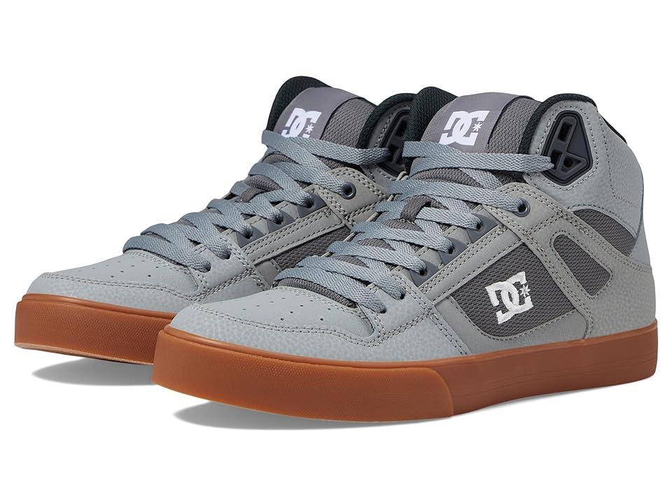 DC Pure High-Top WC (Grey/White/Grey) Men's Skate Shoes Product Image