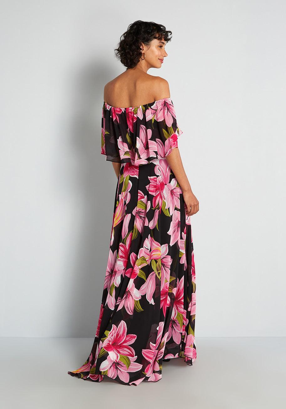 Lily Loveliness Off-Shoulder Maxi Dress Product Image