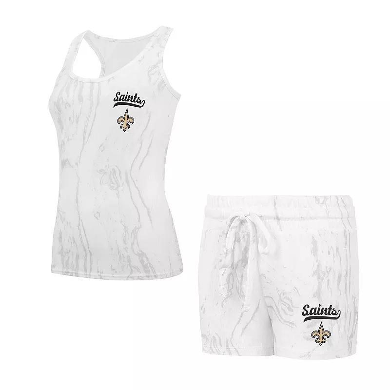 Womens Concepts Sport New Orleans Saints Quartz Hacci Knit Tank Top & Shorts Sleep Set Product Image