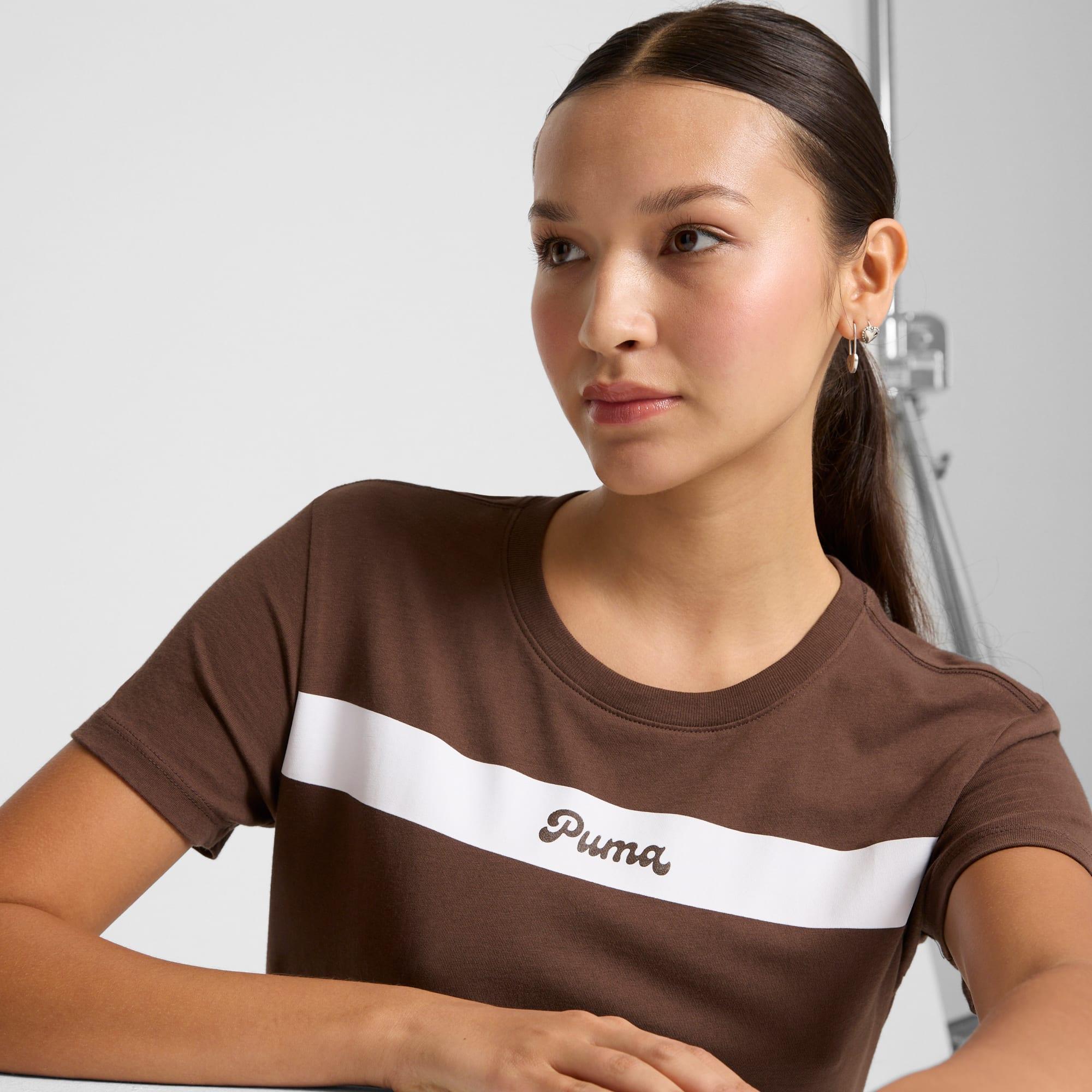 PUMA Upfront Line Logo Women's Tee Product Image