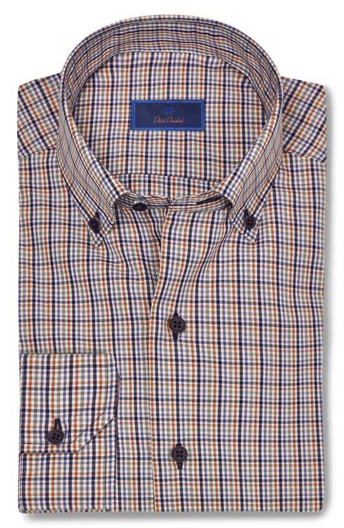 David Donahue Check Cotton Poplin Button-Down Shirt Product Image