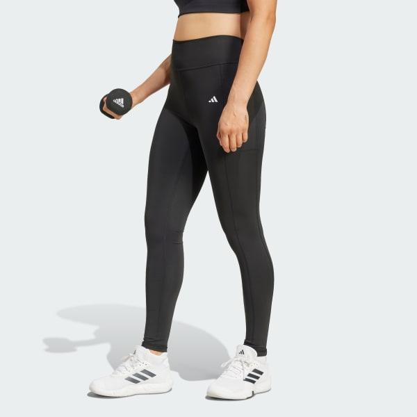 adidas OPTIME STASH HR 1/1 LEGGINGS Aurora Black 2XS Womens Product Image