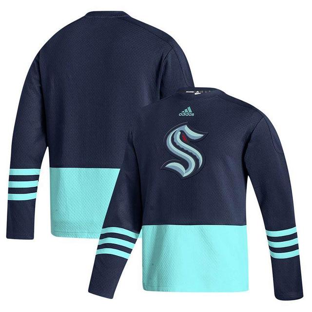 Mens Deep Sea Blue Seattle Kraken Logo Aeroready Pullover Sweater Product Image