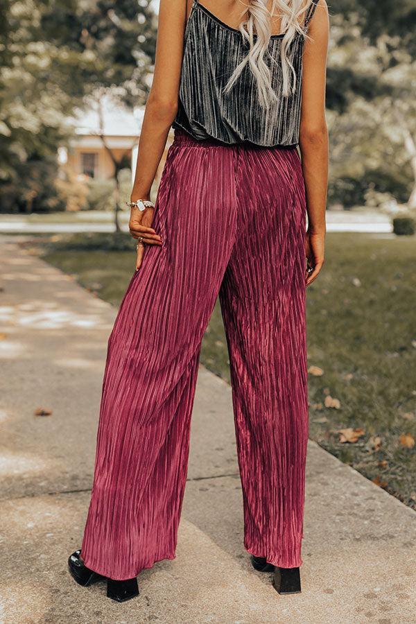 The Blossom Pleated Pants In Berry Product Image