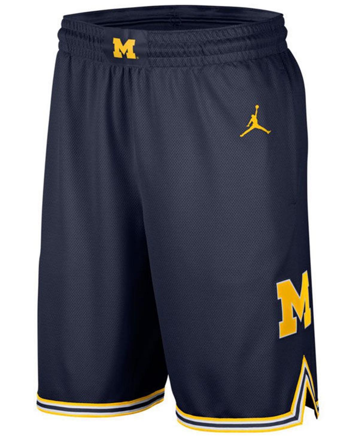 Nike Mens Michigan Wolverines Replica Basketball Road Shorts - Navy Product Image