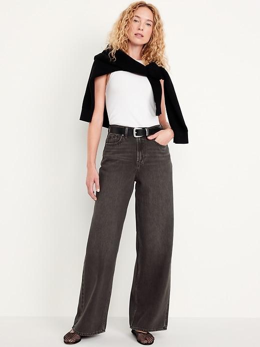 High-Waisted Baggy Wide-Leg Jeans Product Image