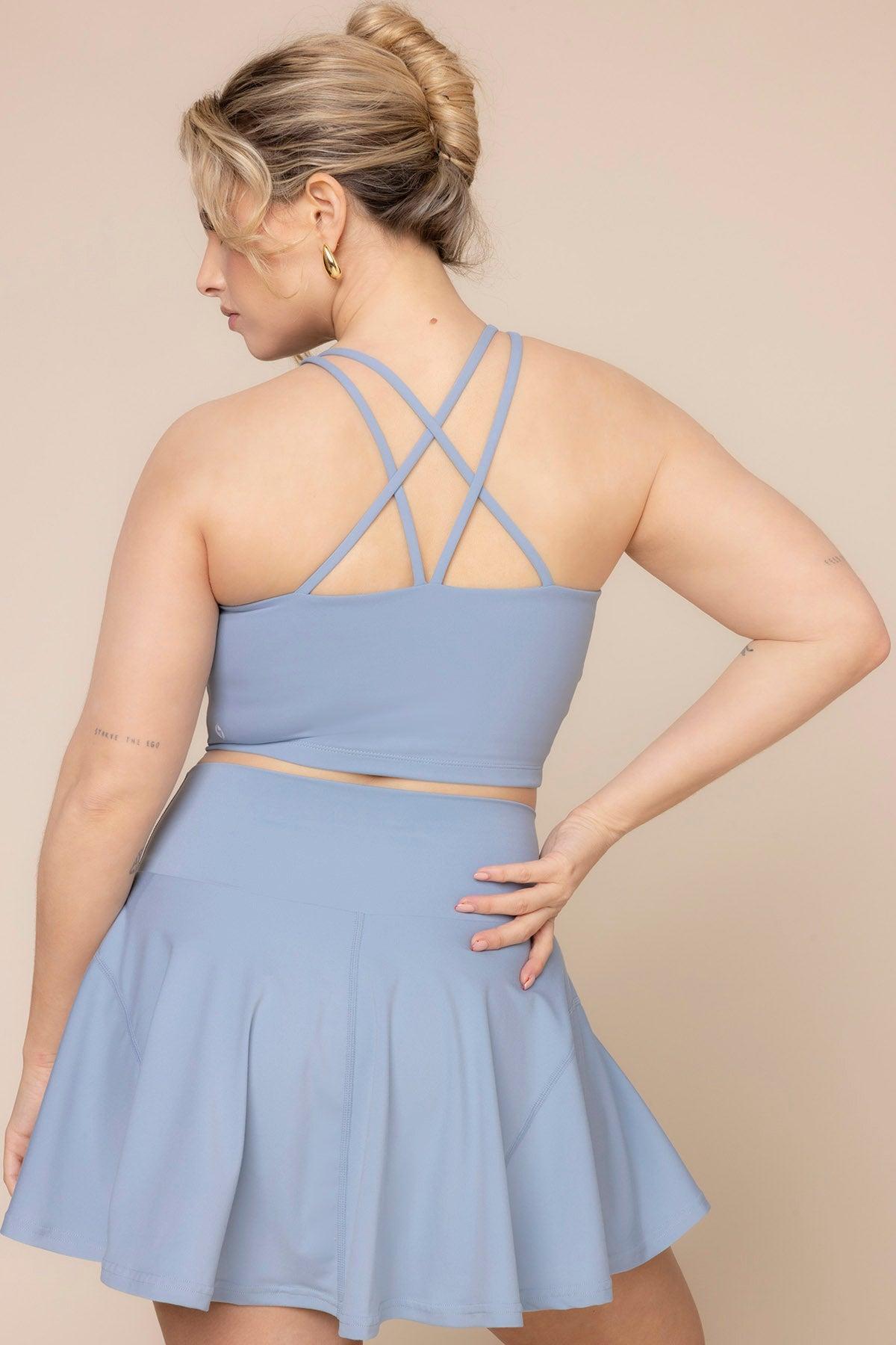 Cleo Corset Crop Bralette - Blue Storm Product Image