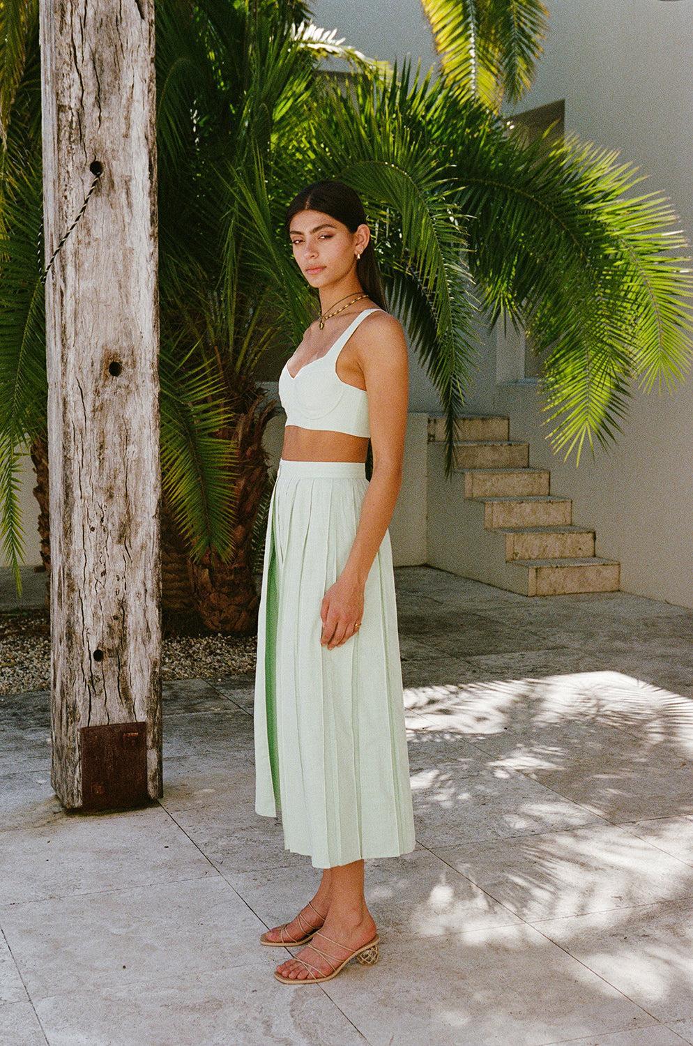 Dien Wrap Skirt - Green Product Image