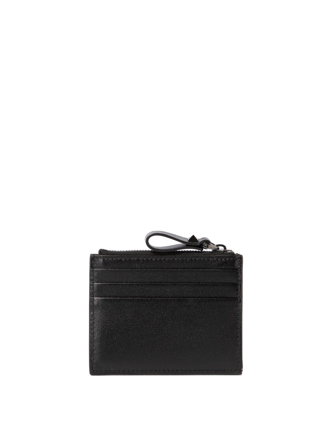 "rockstud" Card Holder In Black Product Image