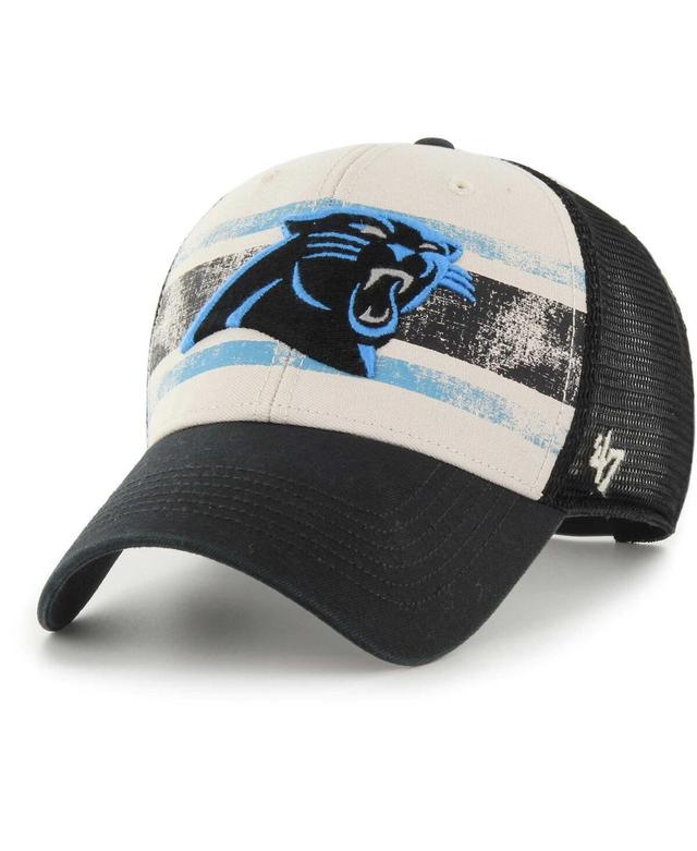 Men's '47 Cream Carolina Panthers Breakout MVP Trucker Adjustable Hat Product Image