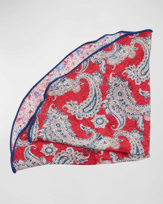 Men's Paisley-Floral Silk Pocket Circle Product Image