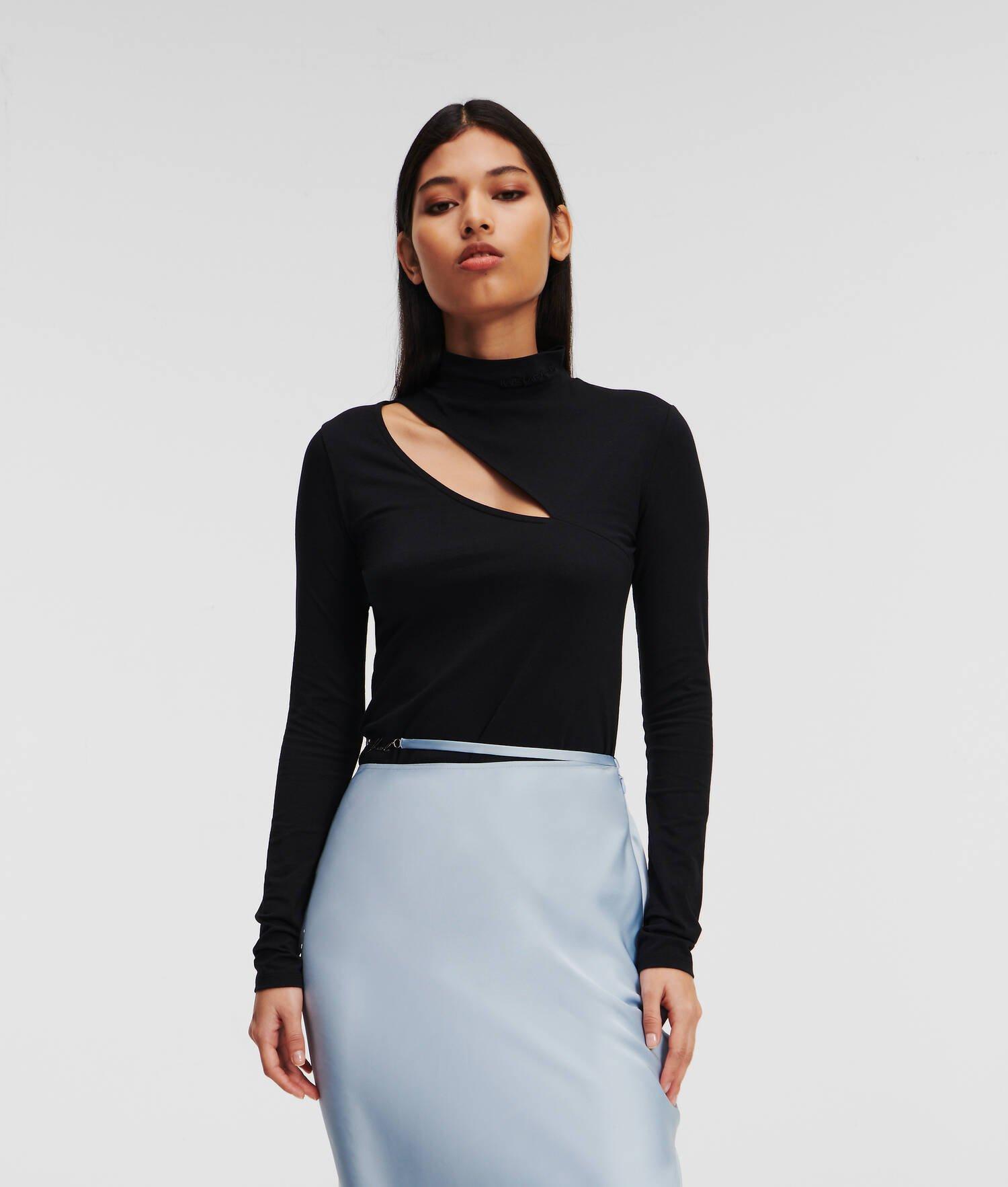 CUT-OUT MOCK-NECK TOP product image