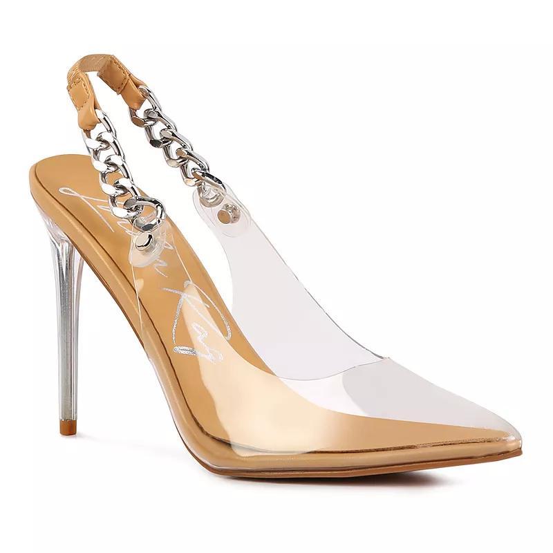 London Rag Goddess Womens Clear Chain Slingback High Heels Product Image