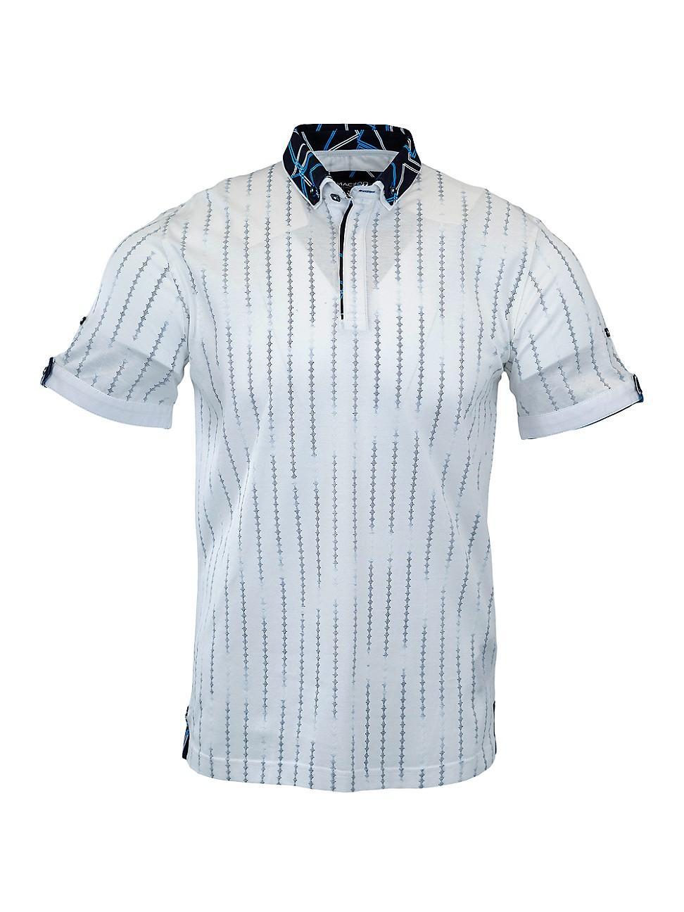 Maceoo Mozarttrasport White Cotton Button-Down Polo Product Image