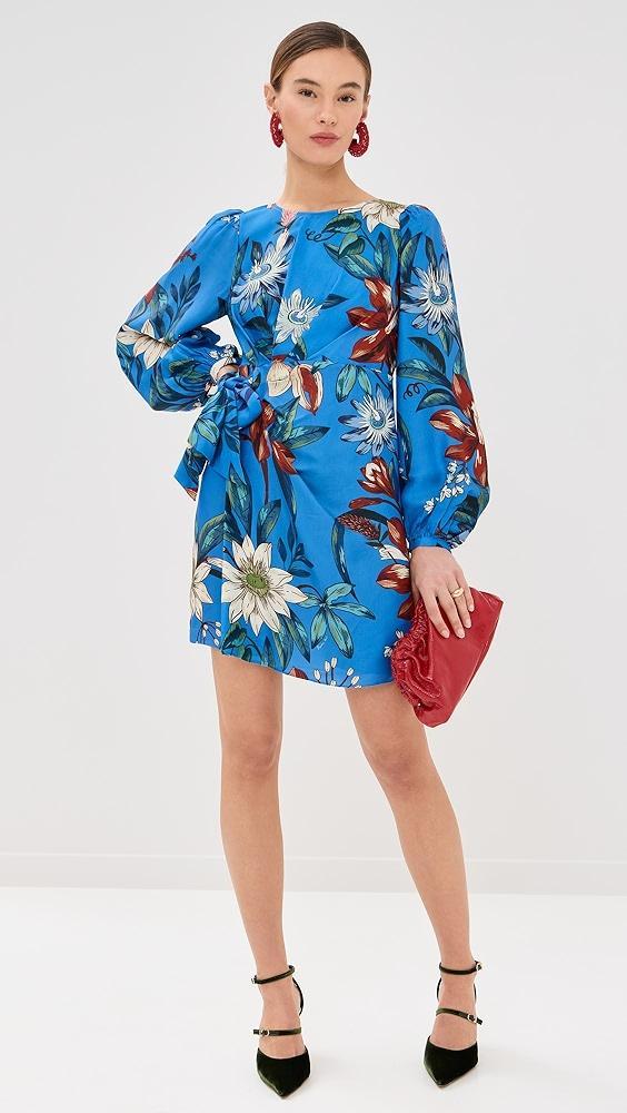 FARM Rio Surreal Flowers Blue Wrap Mini Dress | Shopbop Product Image