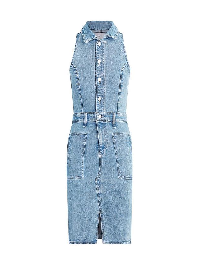 Womens Denim Halterneck Utility Dress Product Image