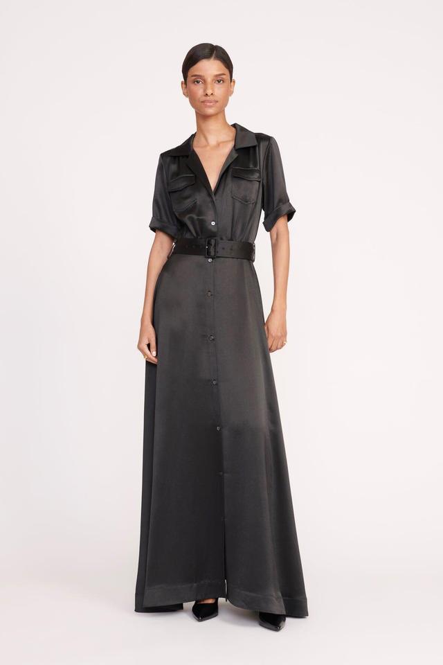 MILLIE DRESS | BLACK SATIN Product Image