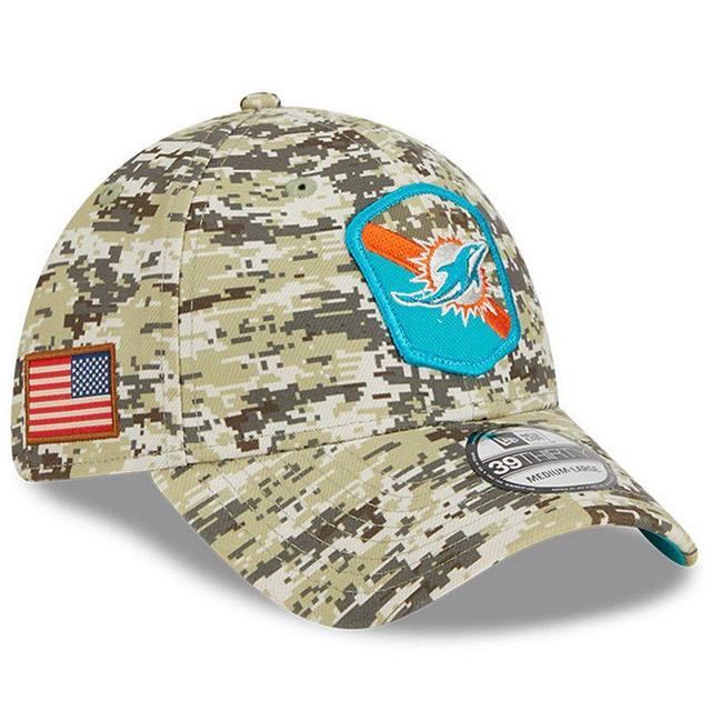 Mens New Era Camo Miami Dolphins 2023 Salute To Service 39THIRTY Flex Hat Green Product Image