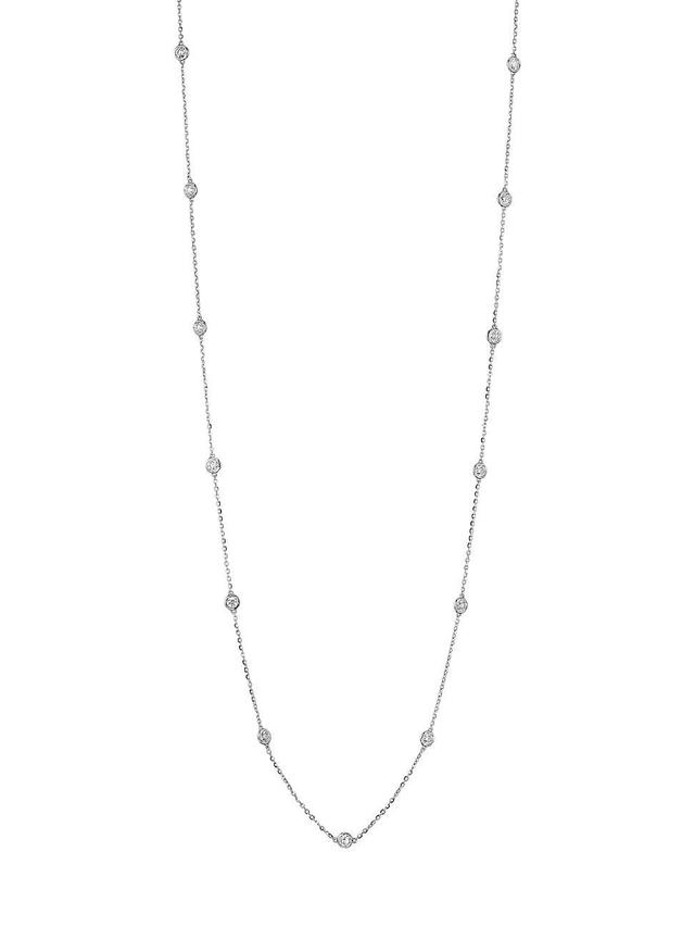 14K White Gold & 2.1 TCW Diamond Station Necklace Product Image