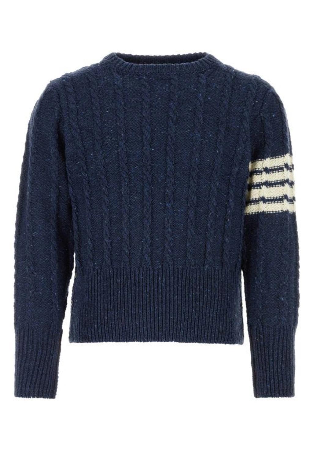 Melange Blue Wool Blend Sweater Product Image