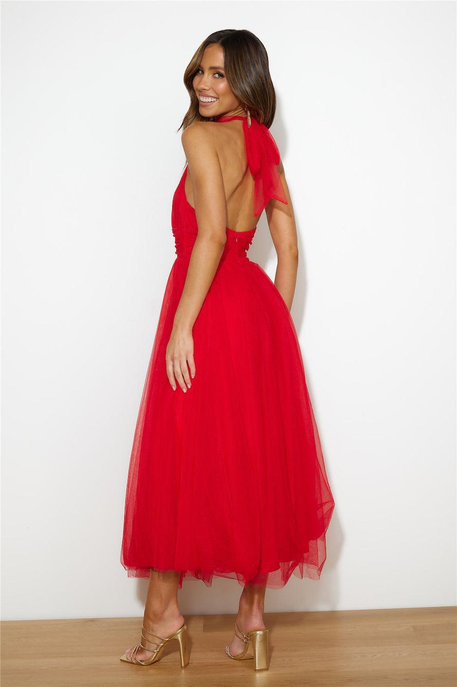 Tangled Up Maxi Dress Red  Product Image