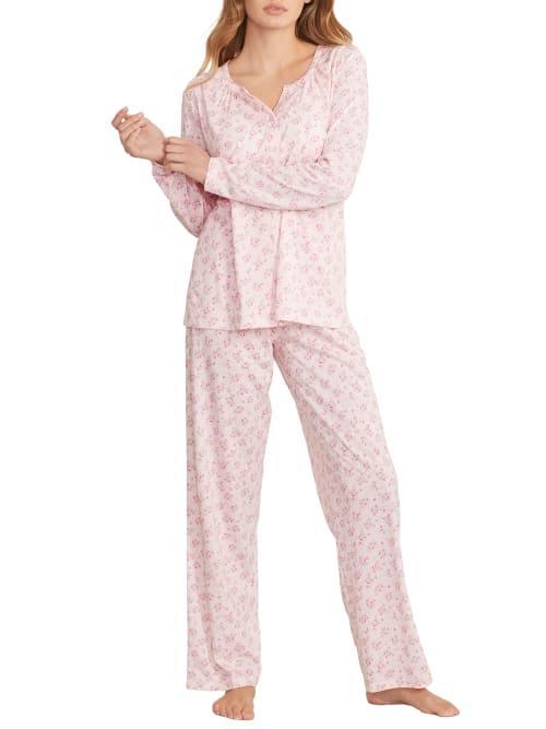 Plus Size Cardigan Jersey Knit Pajama Set Product Image