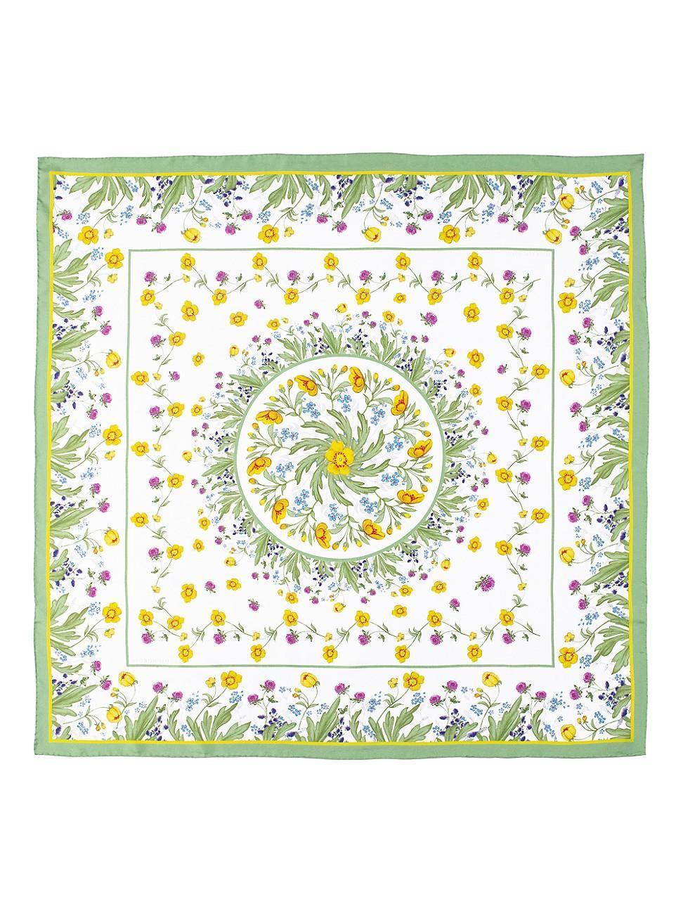 Wildflower Border Silk Scarf Product Image