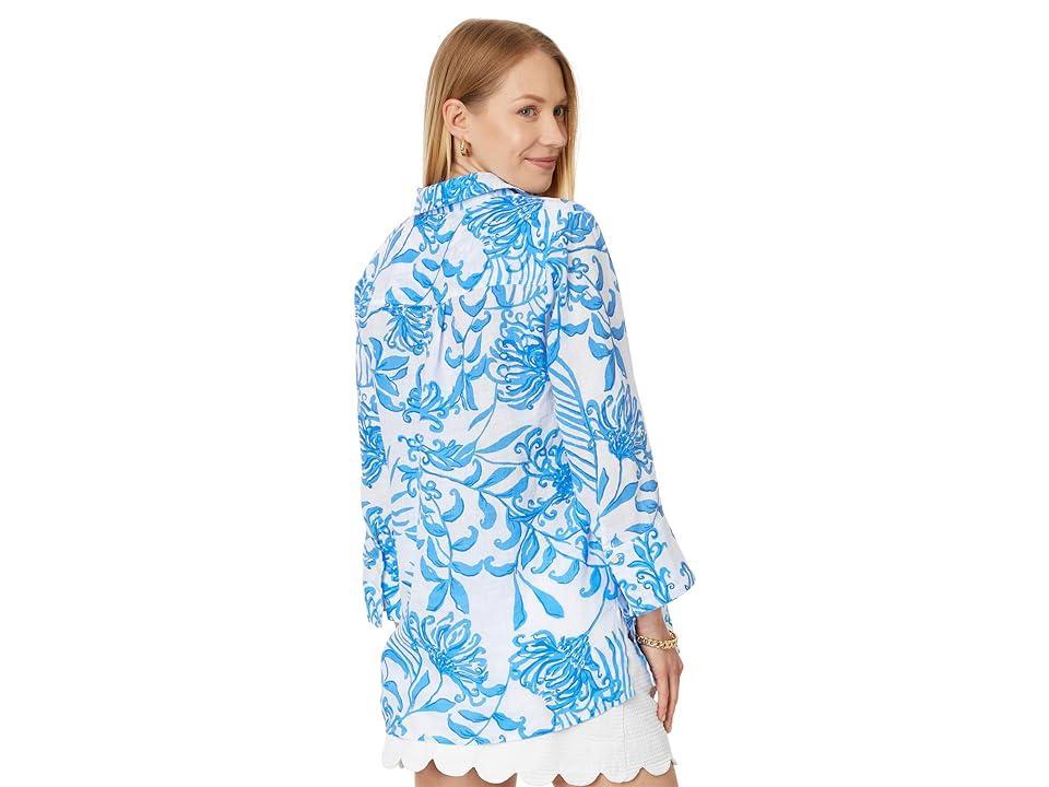 Lilly Pulitzer Riverlyn Pieced Print Tunic (Resort White Glisten In The Sun) Women's Clothing Product Image