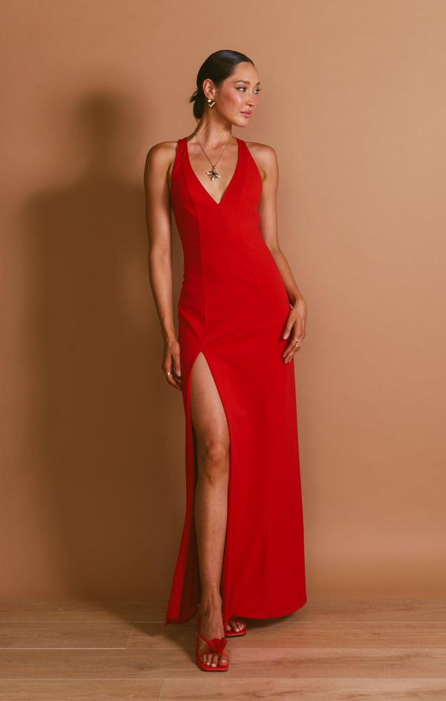 Rachel Maxi Dress ~ Red Stretch Product Image