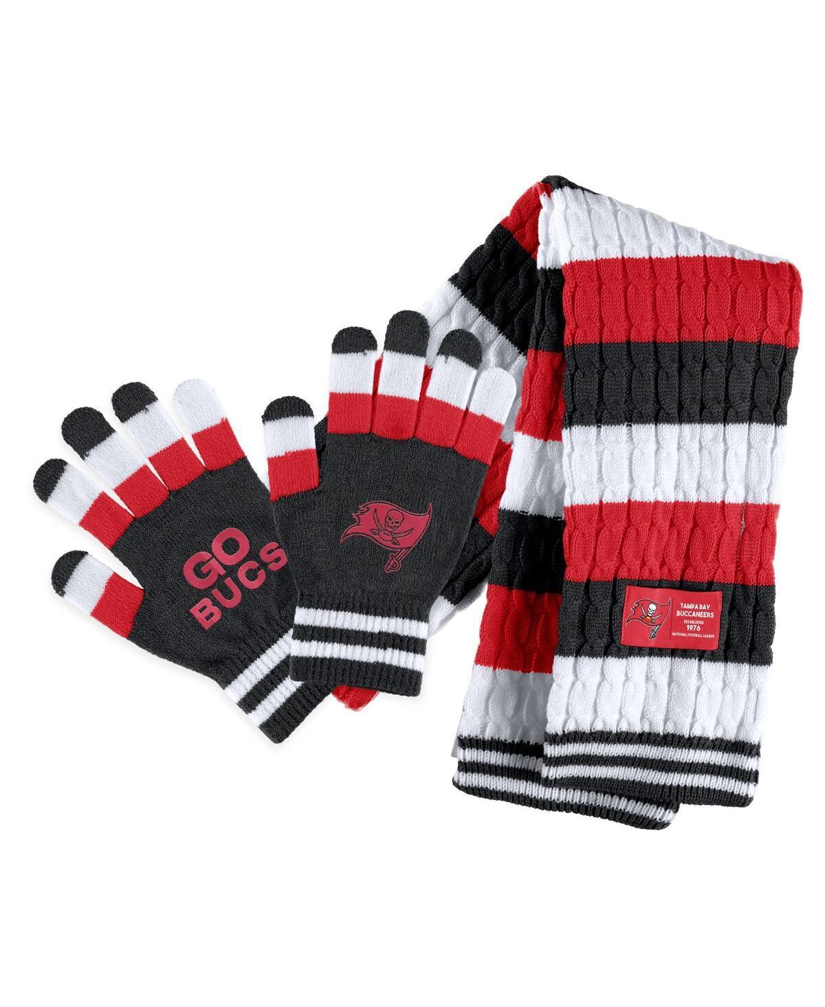 Womens WEAR by Erin Andrews Houston Texans Striped Scarf & Gloves Set Product Image