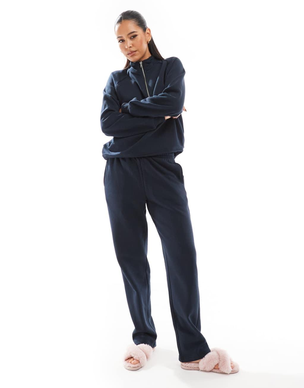 Pieces half zip sweat in dark navy - part of a set Product Image