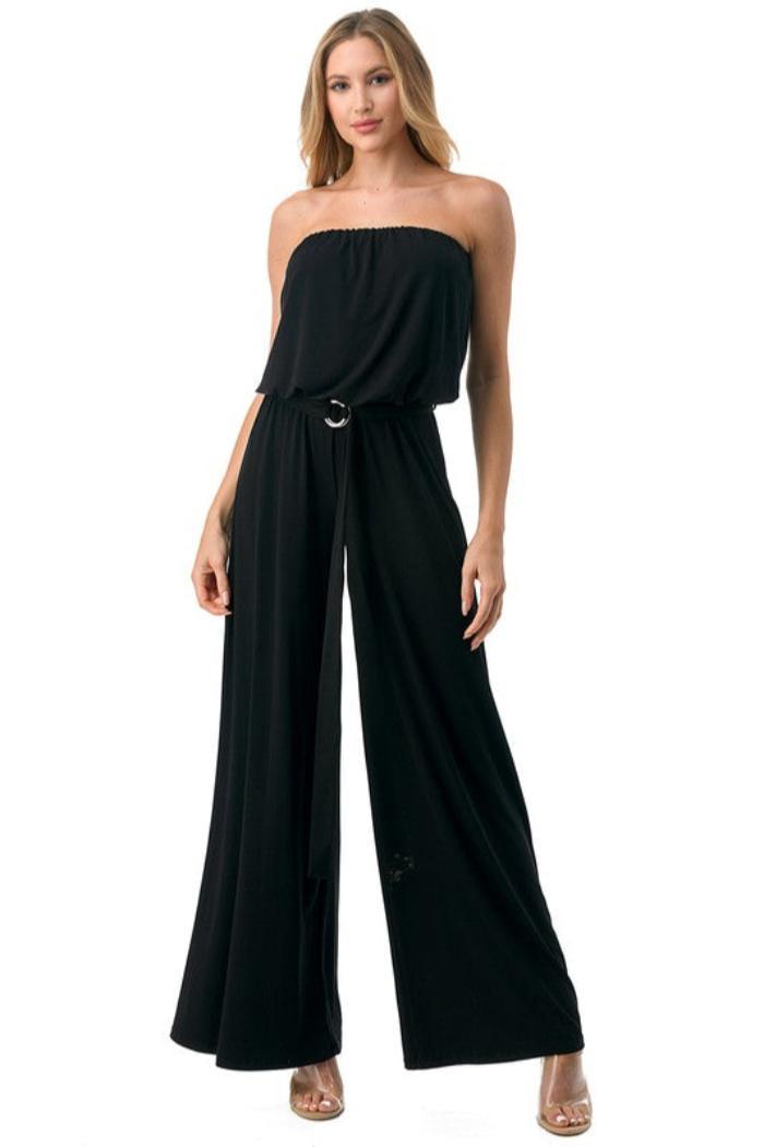 Wide Leg Strapless Jumpsuit Product Image